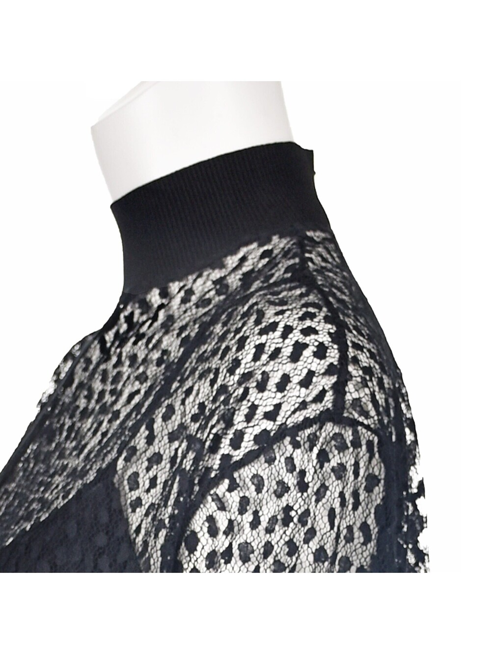 GIVENCHY Black Lace Mock Neck Blouse w Black Silk Camisole, SZ US8-10 NWOT - Picture 6 of 8